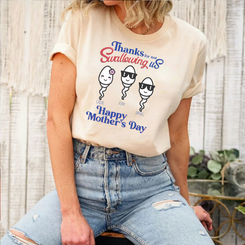 T-shirt personnalisé avec nom et motif pour la fête des mères