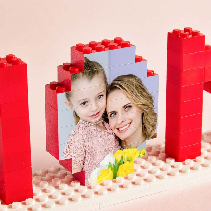 "Mom"Personalized Photo Building Blocks With Minifigures Warm Mother's Day Gift