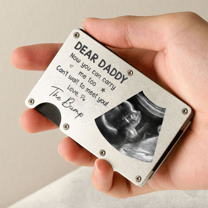 金属カードホルダー オーダーメイド 妊娠写真 新米パパ ネーム入り メッセージ入り ギフト
