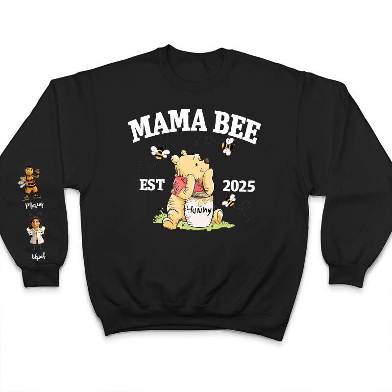 Personalized Sweatshirt Mama Bee with Custom Honey Bee Baby Creative Design Perfect Mother's Day Gift