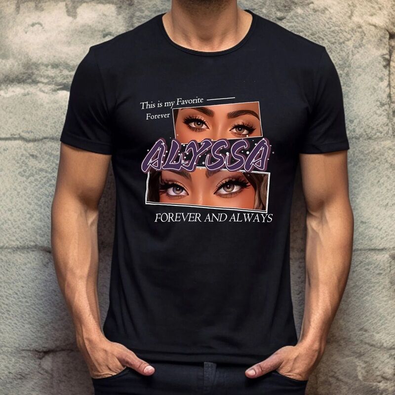 オーダーメイド Tシャツ 名入り 文字入り 目の写真入り ヴィンテージ 漫画風デザイン ギフト