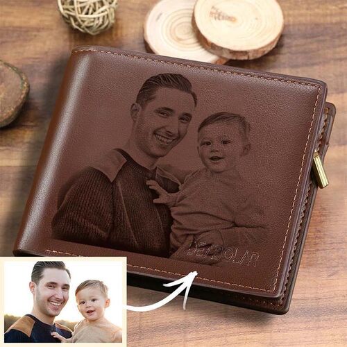 Benutzerdefinierte Foto Brieftasche Männer Trifold Vatertag Geschenk