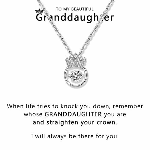 Gift for Granddaughter "When Life Tries To Knock You Down, Remember Whose Granddaughter You Are" Necklace