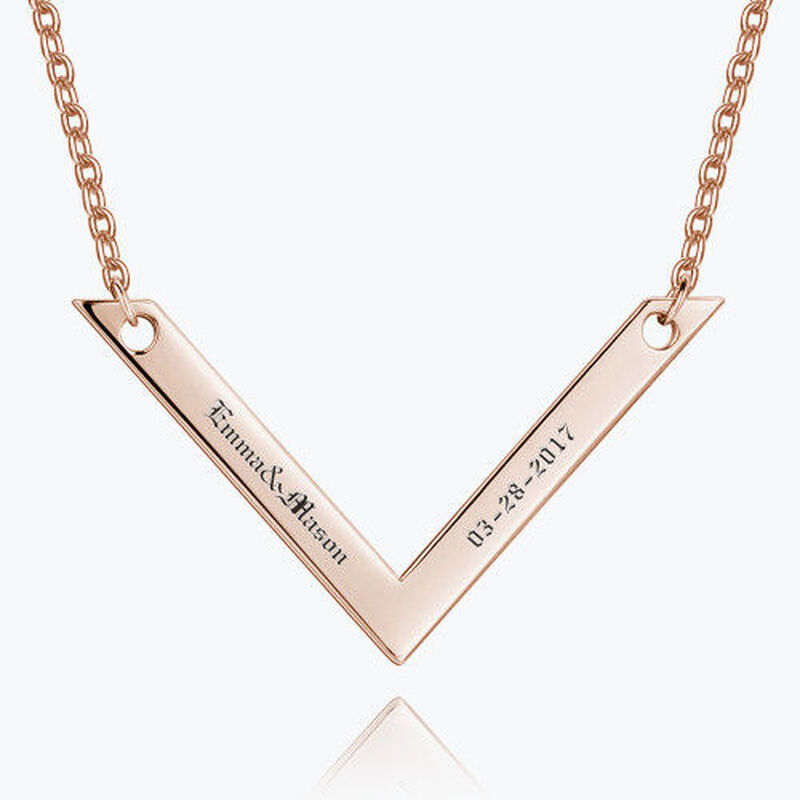 "Love Knows Not Distance" Engraved Bar Necklace