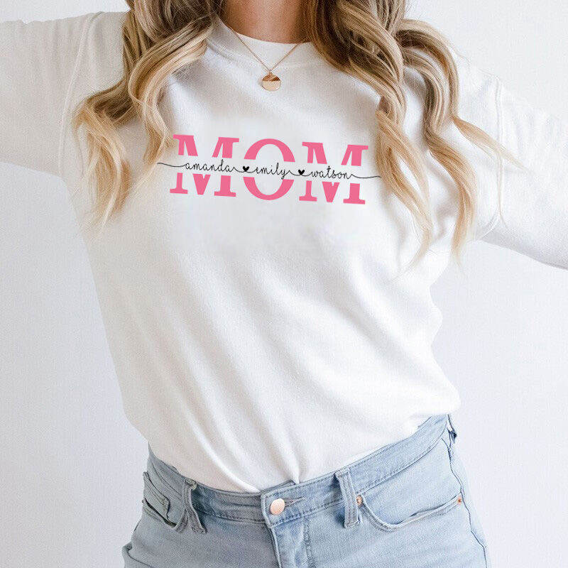 Sweatshirt personnalisé de la meilleure maman avec nom personnalisé pour la meilleure maman