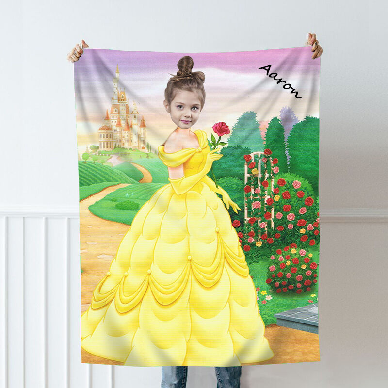 Personalized Photo Blanket With Beautiful Garden And Girl In Gorgeous Dress Christmas Gift For Kids