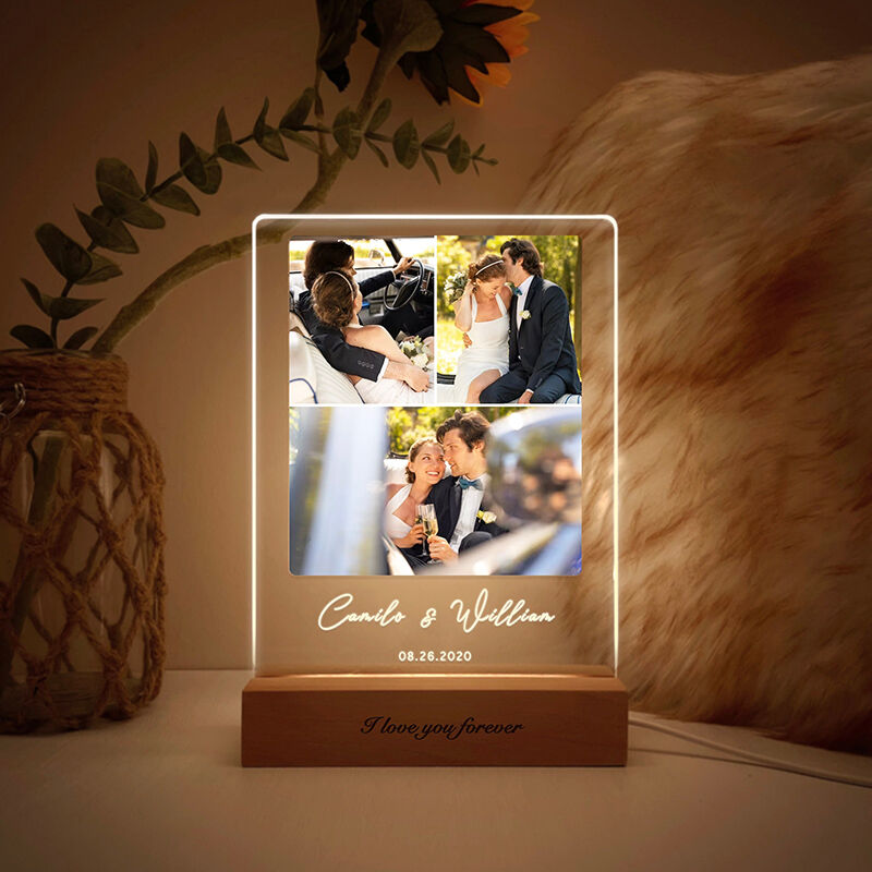 Personalized Picture Acrylic Lamp Beautiful Gift for Wedding