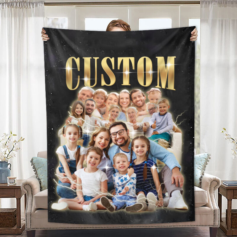 Personalized Picture Blanket Warm Present for Family