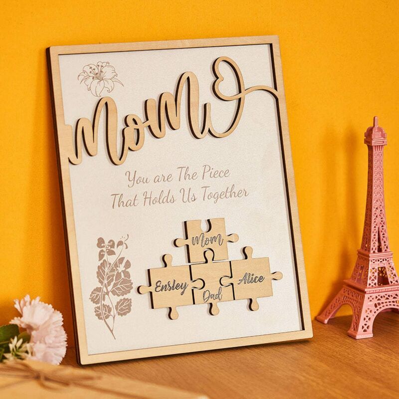 Personalized Name Puzzle Photo Frame Warm Mother's Day Gift For Mom