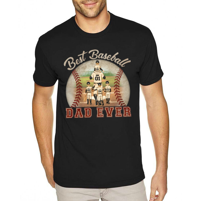 Personalisiertes T-Shirt Bester Baseball Papa aller Zeiten mit individuellem Charakter Cooles Design Geschenk zum Vatertag