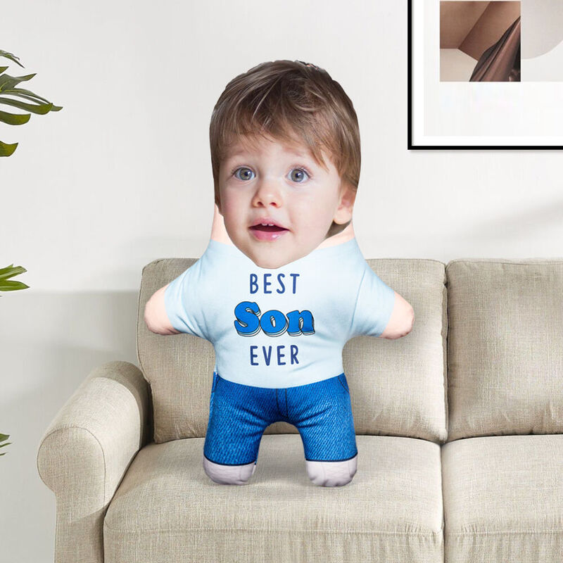 „Best Son Ever“ Personalisiertes Gesichtskissen Idee Bild Kissen Geschenk für Sohn