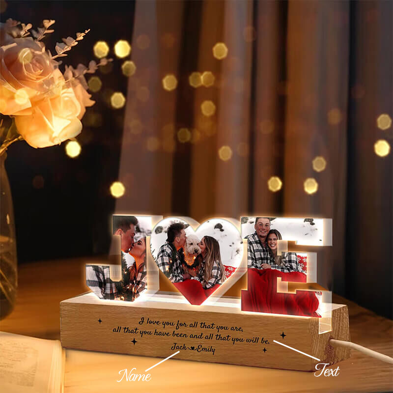Personalized Picture Night Light with Custom Name And Letter Creative Valentine's Day