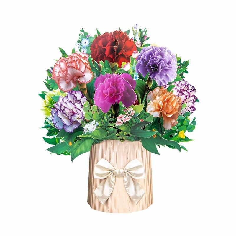 3D Pop Up Kaart Bloeiend Boeket In Vaas Ontwerp Prachtig Cadeau voor Moederdag