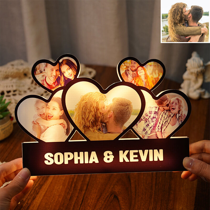 Personalized Picture Night Light with Custom Name Special Gift for Couples
