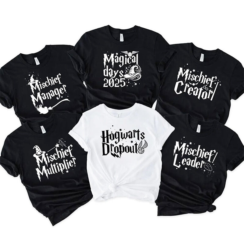 Gepersonaliseerd T-shirt met grappig magisch ontwerp leuk cadeau voor het hele gezin