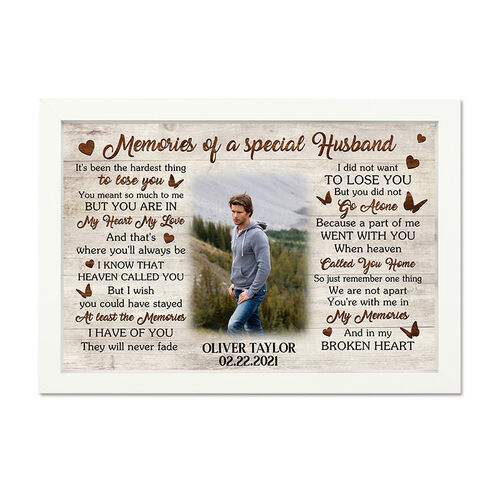 "Memories Of A Special Husband" Custom Photo Frame