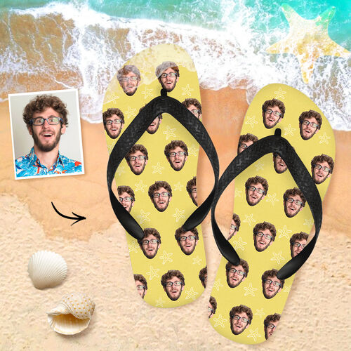 Tongs personnalisées avec visage pour la plage d'été