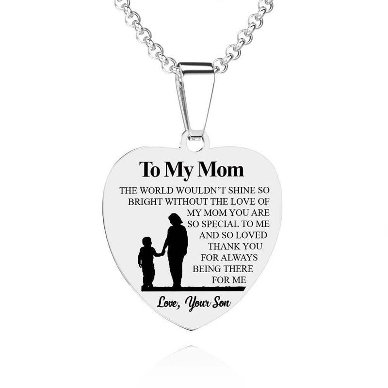 "To My Mom" Custom Heart-shaped Necklace Mother's Day Gifts Style C