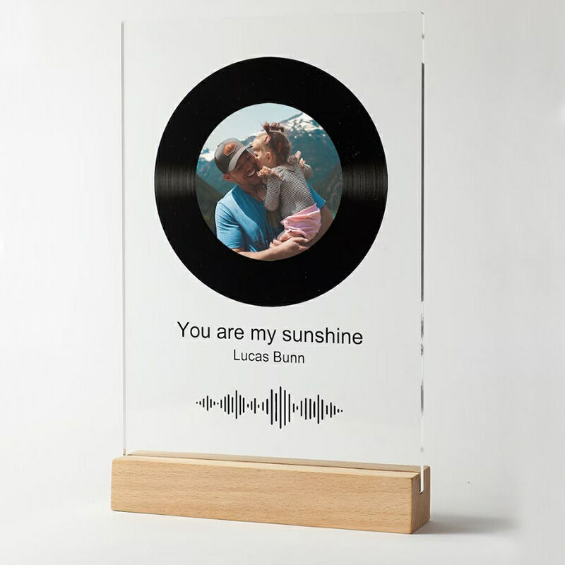 Personalized Acrylic Photo Plaque Vinyl Record Design with Custom Song Unique Gift for Family