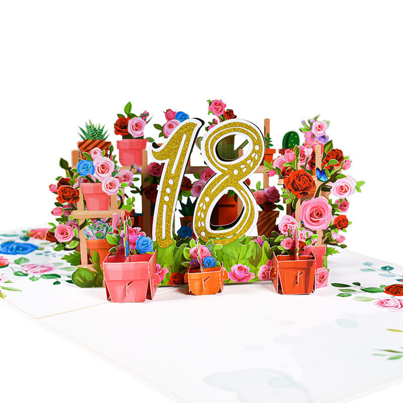 Tarjeta Pop Up 3D de Flores Perfectas para Aniversario