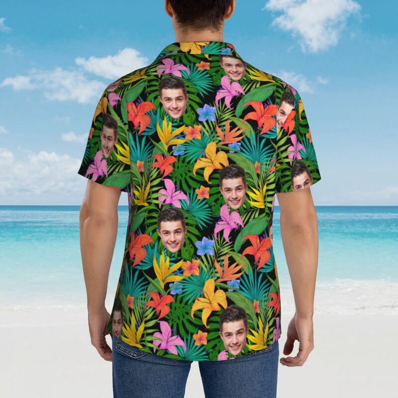 Personalisierte Hawaiihemden Blumen Design Personalisierte Aloha Beach Shirt für Männer