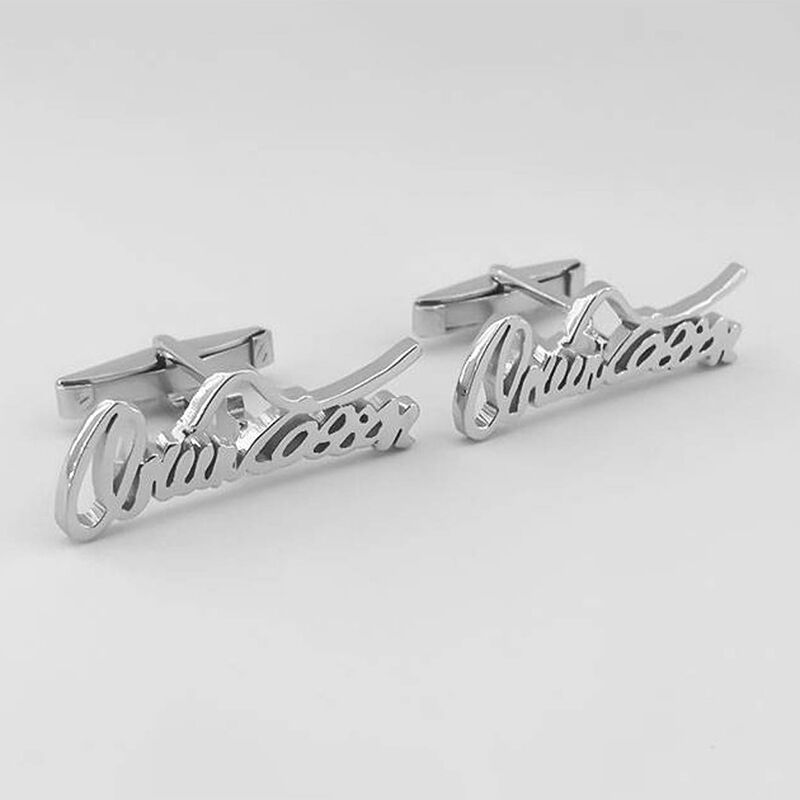 Personalized Custom Cufflink Name Artistic Design Creative Gift for Him Friends