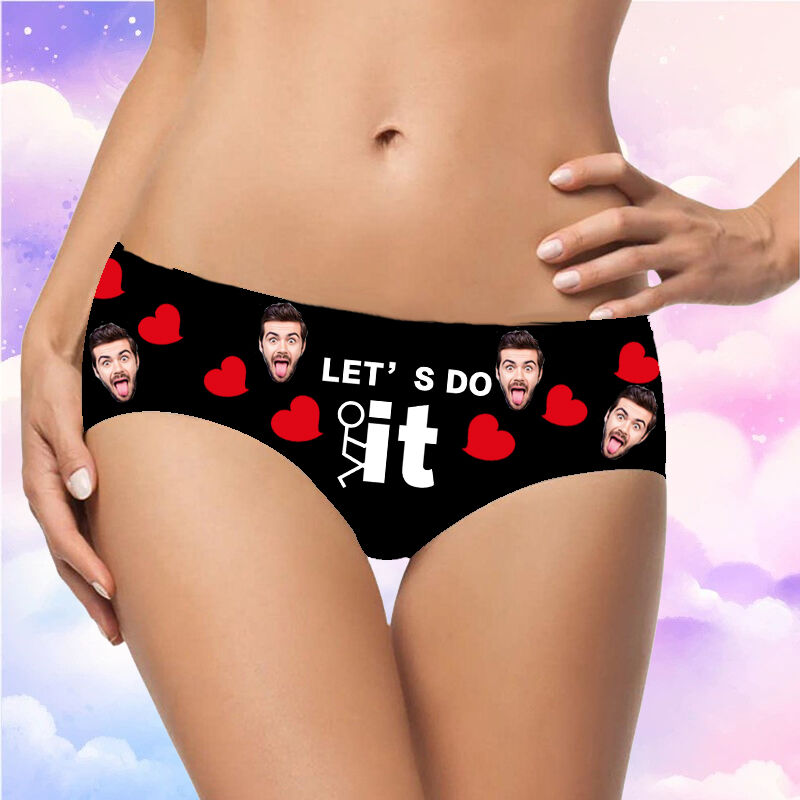 Personalized Picture Women's Underwear Best Gift for Husband "Let's Do It"