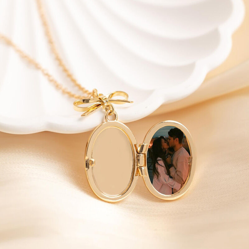 Personalized Photo Necklace With Birthday Flowers Sweet Gift For Couple