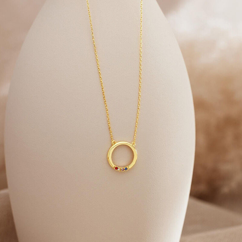 Personalized Ring Birthstone Necklace Wonderful Gift For Grandma
