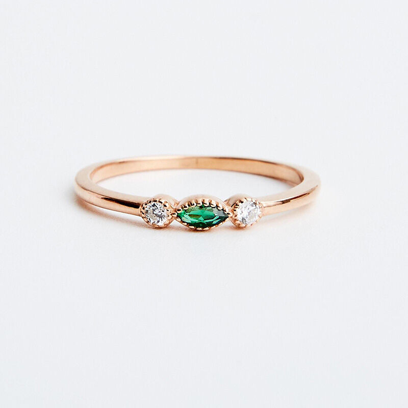 Personalized Birthstone Ring with Diamond Wonderful Gift for Mother