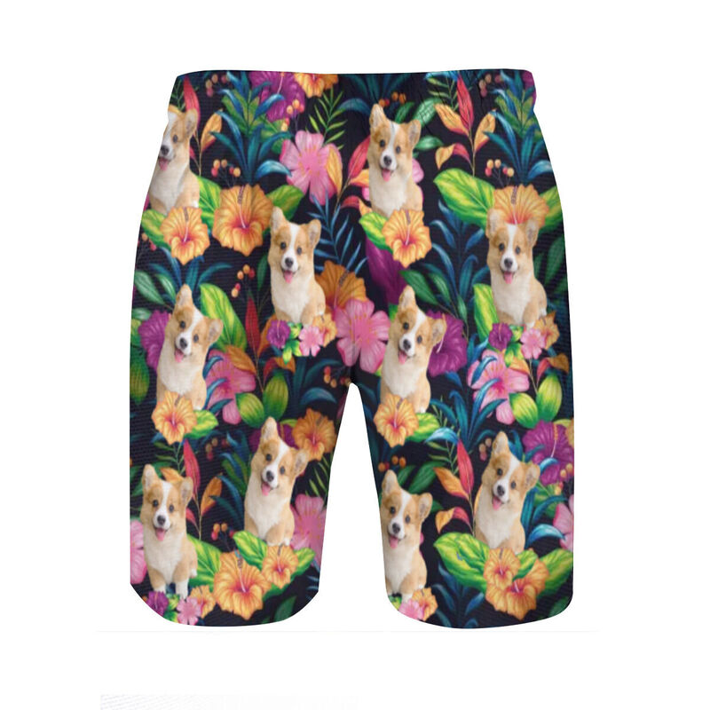 Personalized Picture Men's Beach Shorts with Butterfly Pattern Perfect Gift for Him