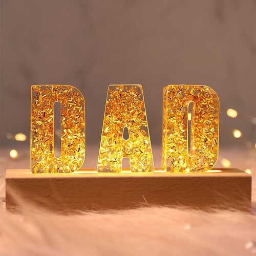 Lámpara de flores secas personalizada con letras - DAD