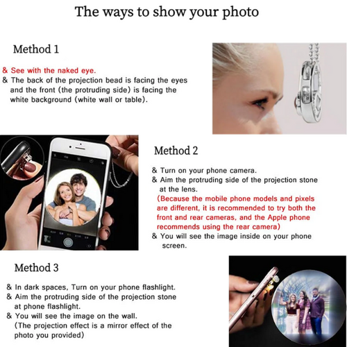 Personalized Photo Projection Heart of Rose Ring