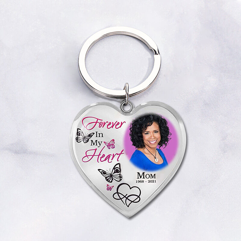 "Forever in My Heart " Custom Photo Keychain