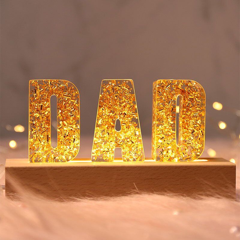 Custom Dried Flowers Resin Letter Lamp-DAD