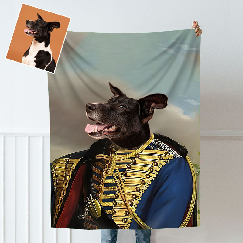 Custom Photo Blanket with Pretty Noble Pattern Best Gift for Pet Lover
