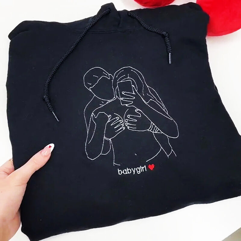 Personalisierte Hoodie individuell bestickt pikante Foto attraktives Geschenk für Boyfriend