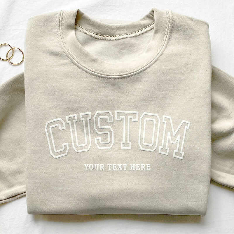 Personalisiertes Sweatshirt Puff Druck Individuelle Botschaften Gestalten Sie Ihr eigenes kreatives Geschenk für einen geliebten Menschen