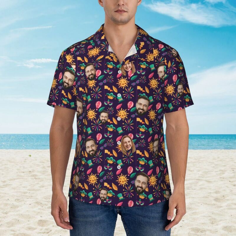 Camisas Hawaianas Personalizadas para Parejas Vacaciones en la Playa para Marido