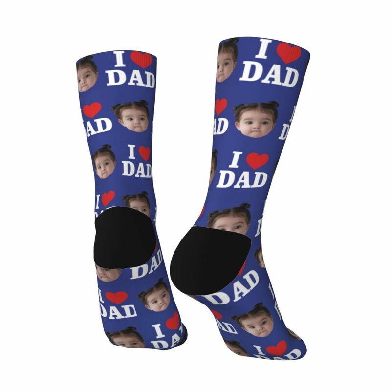 Calcetines con Cara Personalizados «I Love Dad» Regalo de Papá para el Día del Padre