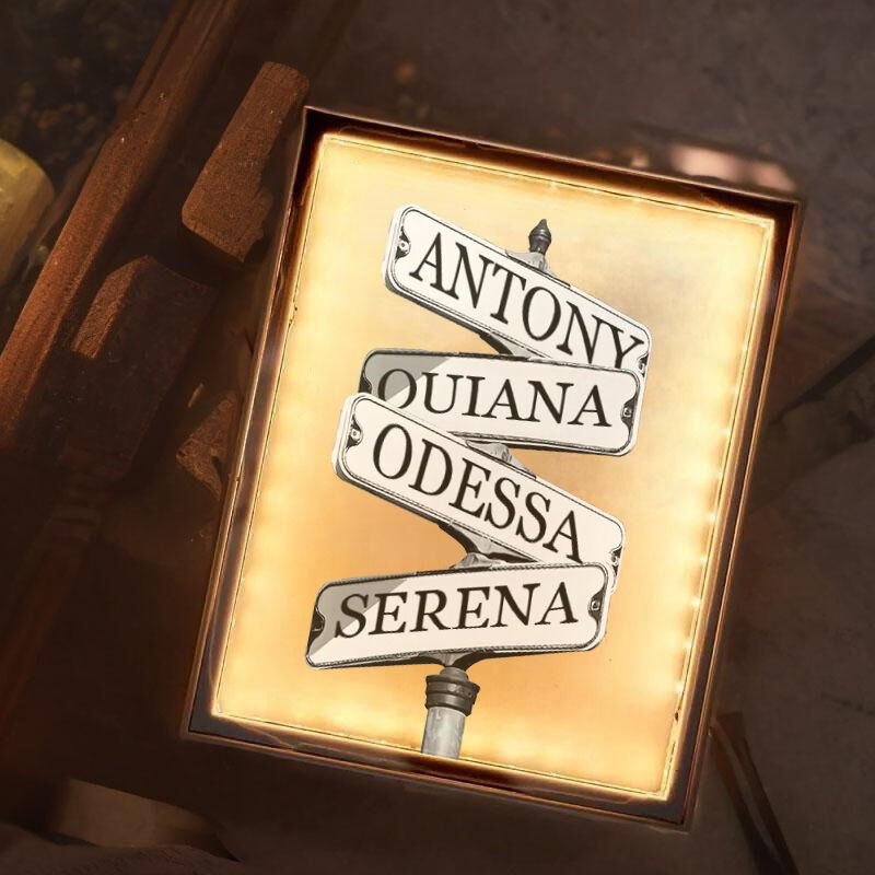 Personalized Name Mirror Lamp Street Sign Perfect Gift for Friend