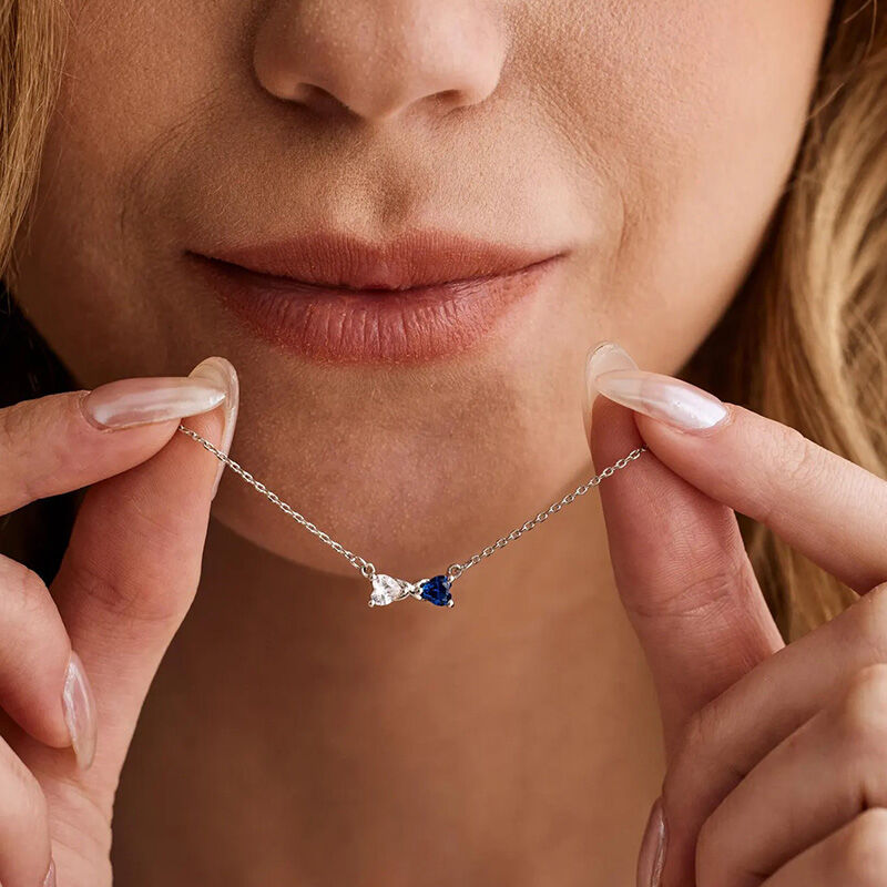 Personalized Birthstone Necklace Beautiful Gift for Couples