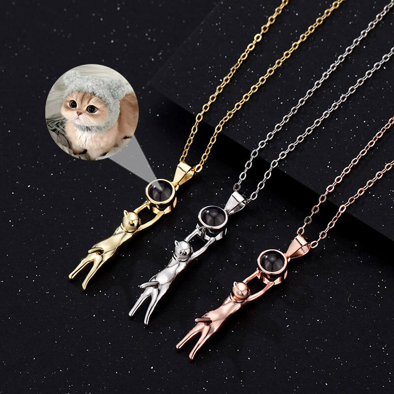 Personalisierte Katze Projektion Bild Halskette Geschenk für Tierliebhaber