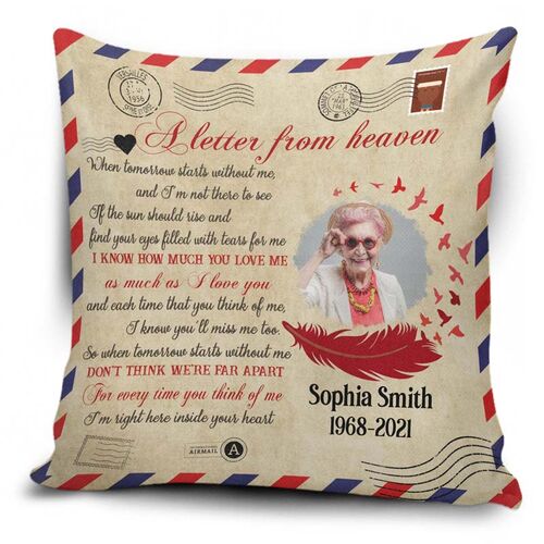 "A Letter From Heaven" Custom Photo Pillow