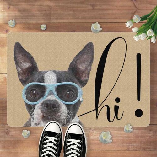 "Say Hi" Individuelle Fußmatte mit Haustierfoto und Gesicht