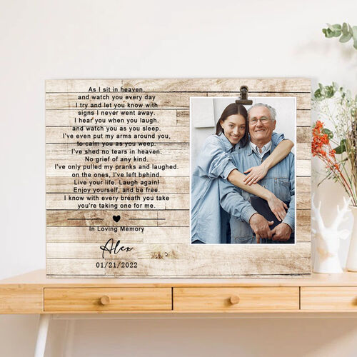 Custom Picture and Name Frame Christmas Gift for Grandpa