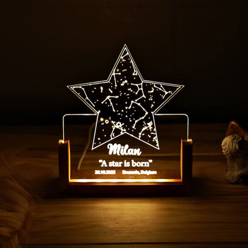 Personalized Star Map Night Light Unique Shaped Best Gift for Birthday