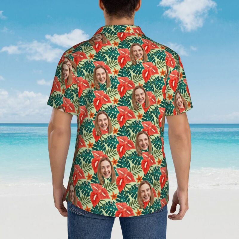 Camisa Hawaiana Personalizada Estilo Tropical Top de Vacaciones Unisex