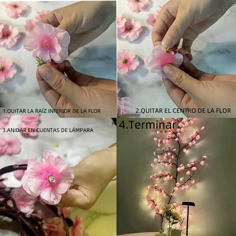 Lámpara de flores de ratán plegable DIY Bonito regalo decorativo para la familia