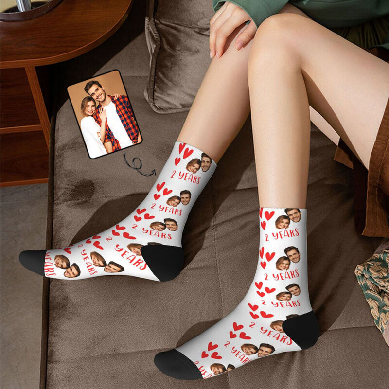 Personalized Face Socks Customizable Couple Photos for Anniversary Gifts